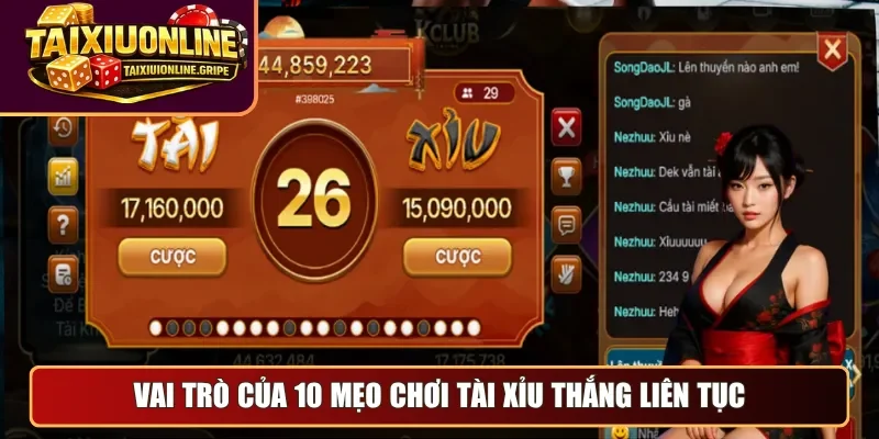 Vai trò của 10 mẹo chơi tài xỉu thắng liên tục Vai trò của 10 mẹo chơi tài xỉu thắng liên tục