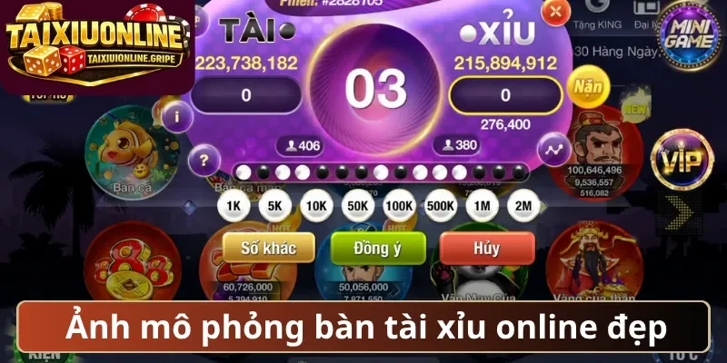 Ảnh mô phỏng bàn tài xỉu online đẹp
