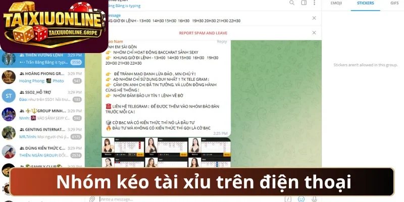 Nhóm kéo tài xỉu trên điện thoại